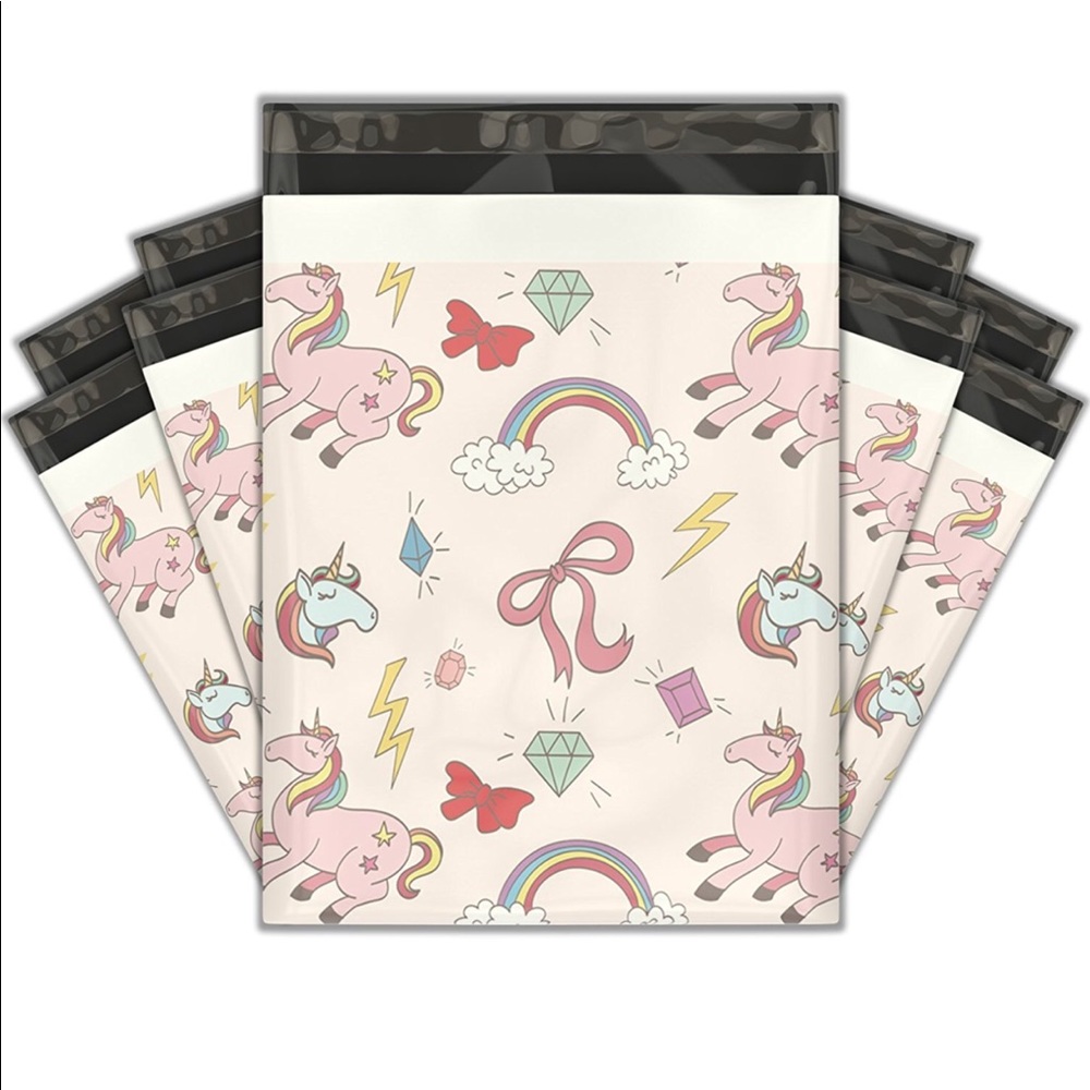 50) Rainbow Unicorn Designer Poly Mailers Shipping
